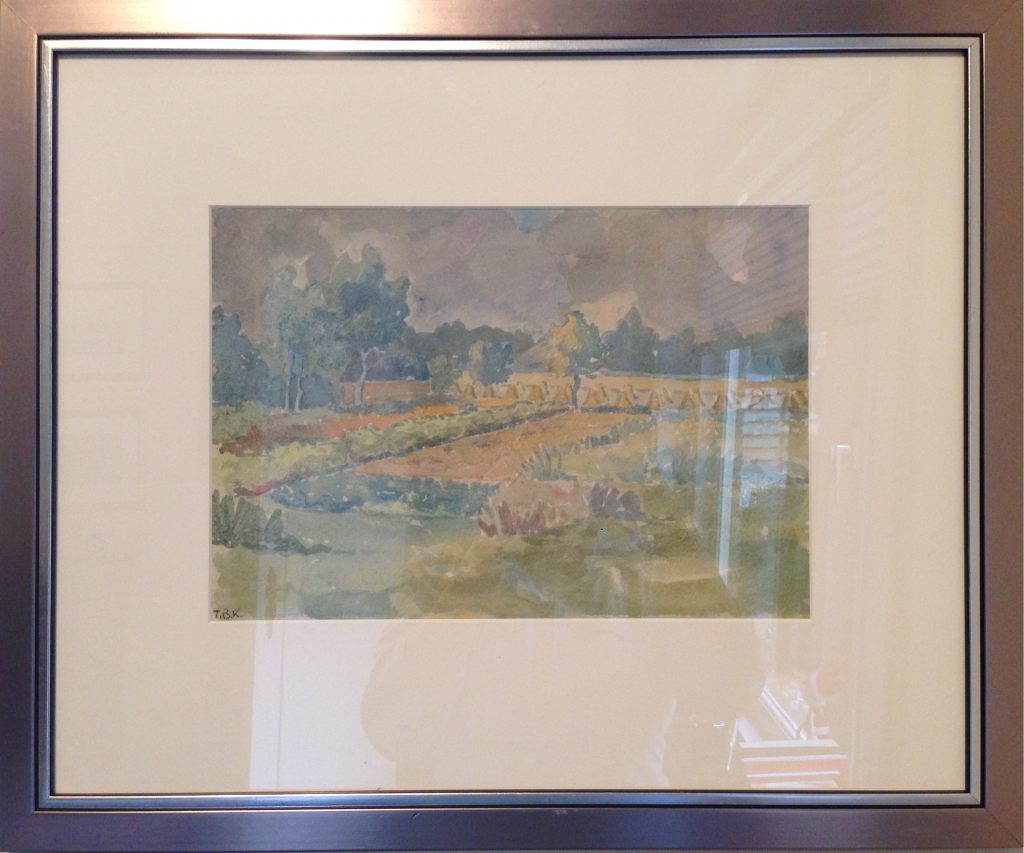 Chris ten Bruggen Kate - Boerderij met korenschoven - Kunsthandel Nunspeet