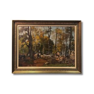 Jan van Vuuren - Houtzagers in herfstbos